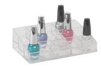 Nail Varnish Organiser with 15 Compartments - Transparent