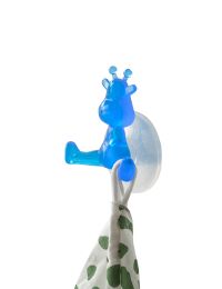 "Funny" Giraffe Suction Wall Hook - Blue