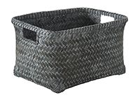 "Dalat" Medium Bamboo Storage Basket - Dark Grey