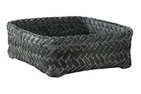 "Dalat" Small Bamboo Storage Basket - Dark Grey