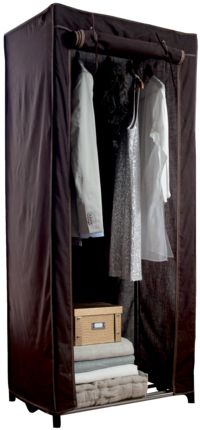 Cottage Canvas Metal Frame Portable Wardrobe - Brown