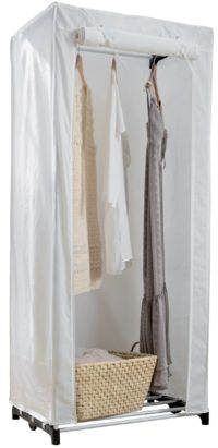 Cottage Canvas Metal Frame Portable Wardrobe - Brown