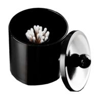 Cotton Bud/Wool Holder with Lid - Black