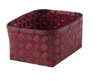 "Hanoi" Small Bamboo Storage Basket - Red