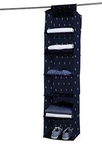 Kasuri Hanging Clothes Organiser with 6 Compartments