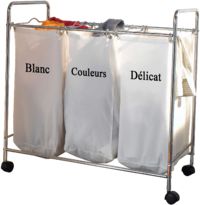 Nova Wheeled Laundry Basket with 3 Compartments