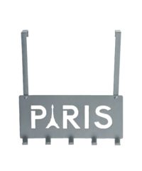 "Paris" 5 Hook Over Door Hanger - Silver