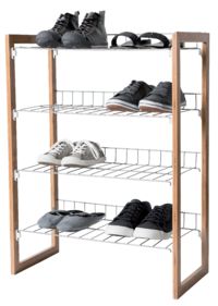 "Preppy" Stackable 4 Shelf Shoe Storage Rack