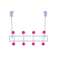 "Quadra" 8 Hook Over Door Hanger - Pink