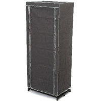 Cottage Canvas Metal Frame Portable Wardrobe with Organiser