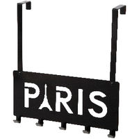 "Paris" 5 Hook Over Door Hanger - Black