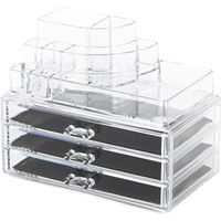Large 3 Drawer Jewellery And Make-up Organiser - Transparent