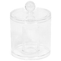 Cotton Bud/Wool Holder with Lid - Transparent