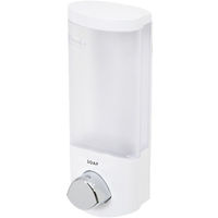 Stick On Single 360ml Soap/Shampoo Dispenser - White