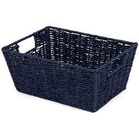 "Etna" Woven Storage Basket - Navy Blue