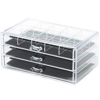 Large 3 Drawer Jewellery Box - Transparent
