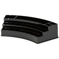 Curved Multi-Compartment Makeup Organiser - Black