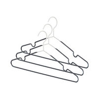 Set of 3 "Sticky" Non Slip Notched Hangers - Grey and White