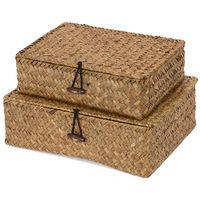 Set of 2 "Macao" Seagrass Storage Baskets - Brown