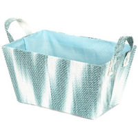 "Samoa" Storage Basket with Handles - Aqua Green