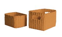 Set of 2 "Lisou" Woven Storage Baskets - Mustard