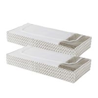 Ikat Beige Extra Flat Under Bed Storage Bag - Pack of 2