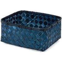"Hanoi" Large Bamboo Storage Basket - Duck Blue