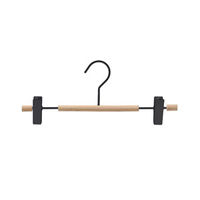 "Helsinski" Wooden Clothes Hanger with Metal Clip - Black