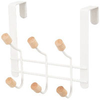 "Helsinski" 6 Hook Over Door Hanger - White 