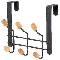 "Helsinski" 6 Hook Over Door Hanger - Black 