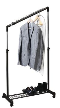 Under stairs clothes rails - Black and silver