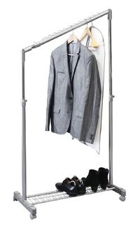 Under stairs clothes rails - grey and silver