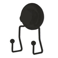 "Bestlock Black" Suction Wall Mountable Double Hook