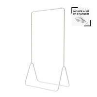 "Fyn" Metal Clothes Hanging Rail + 3 "Sticky" Clothes Hangers