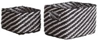 Set of 2 "Lisou" Woven Storage Baskets - Black/White