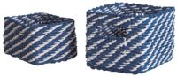 Set of 2 "Lisou" Woven Storage Baskets - Navy Blue