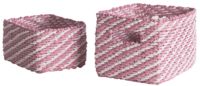 Set of 2 "Lisou" Woven Storage Baskets - Pink