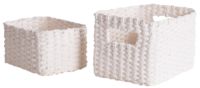 Set of 2 "Lisou" Woven Storage Baskets - White
