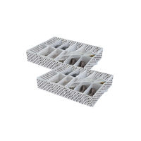 Tropic Under Bed Shoe Storage Bag with 12 Compartments - Pack of 2
