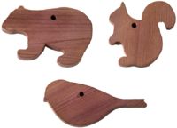 Set of 3 Moth Repellant Cedar Wood Animals for Drawers