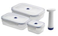 Set of 3 Aspi Fresh Rectangle Vacuum Food Storage Containers with Pump