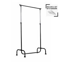 Eco Range Adjustable Clothes Rail + 6 non-slip "Sticky" Clothes Hangers