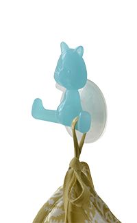 "Funny" Cat Suction Wall Hook - Turquoise