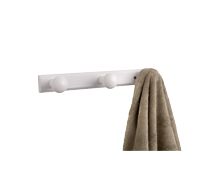 Wooden Wall Mounted 3 Hook Hanger - White