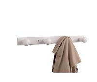 Wooden Wall Mounted 4 Hook Hanger - White