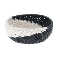 "Yala" Round Storage Basket - Black/White