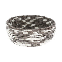 "Yala" Round Storage Basket - Grey/White