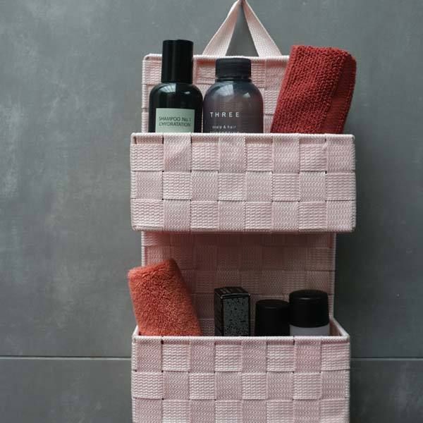 2-tier hanging storage basket "Bristol" - Pink