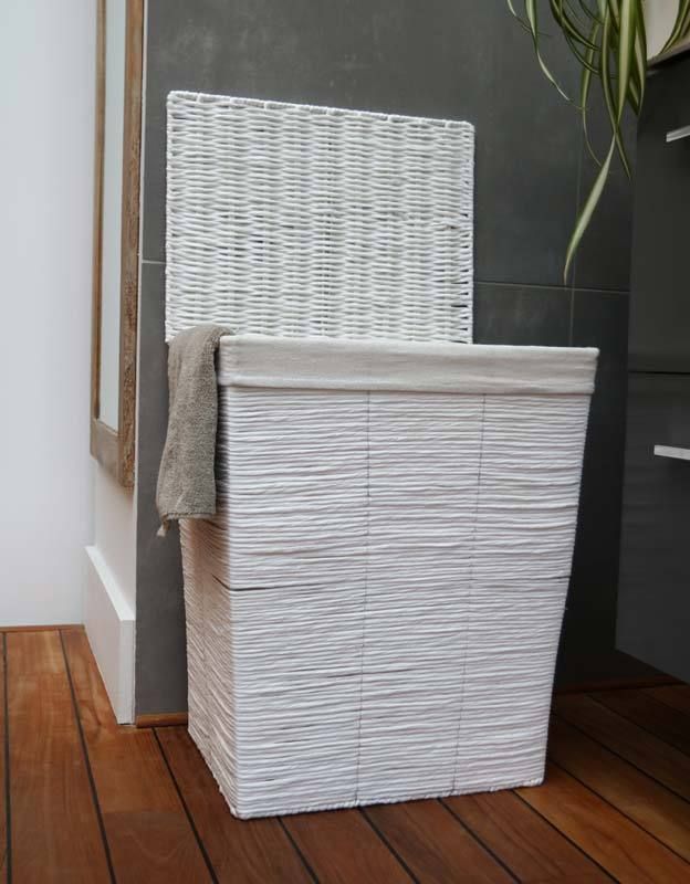 Kimo white paper laundry hamper