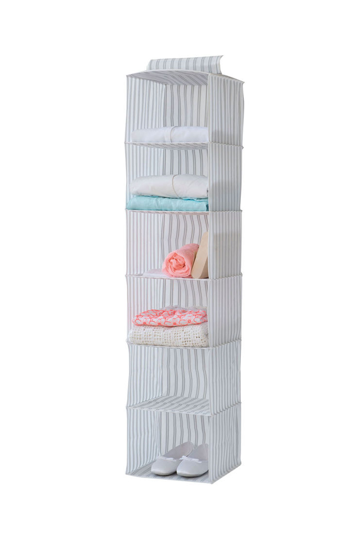 Anton Hanging Clothes Organiser with 6 Compartments 1 Compactor